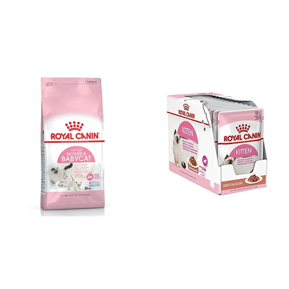 Royal CaninFhn Feline Health Nutrition Mother And Babycat 2Kg Cat Dry Food & FHN Feline Health Nutrition Kitten Gravy 12x 85gm Cat Wet Food Pouches