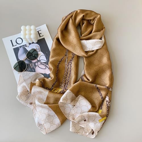 Image of MALINA Women's Polyester Silk Satin Stole Scarf - Soft Lightweight Fashion Wrap, Elegant Floral & Gradient Design, summer stole,Scarf For Women,Premium Stole,Large Size 180x90 cm'