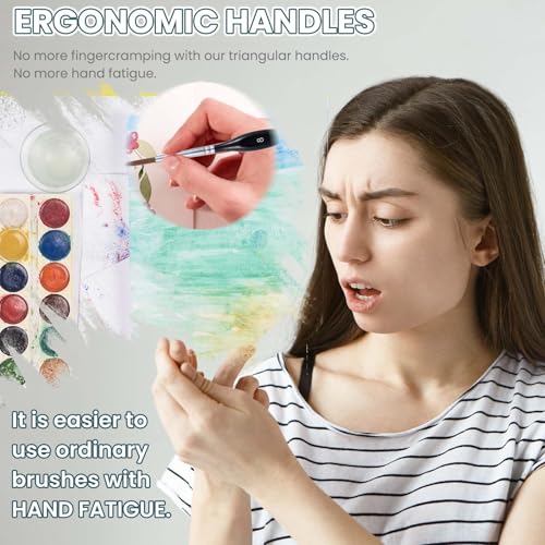 AOZUO Kit de pincéis de pintura em miniatura com 10 peças, conjunto de pincéis pequenos para pintura