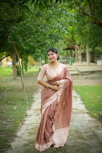 Image of SATIKA VASTRAM Tussar Silk Saree Solid Design Pure Soft Thread Weaving Contrast Border And Rich Pallu With Blouse Piece