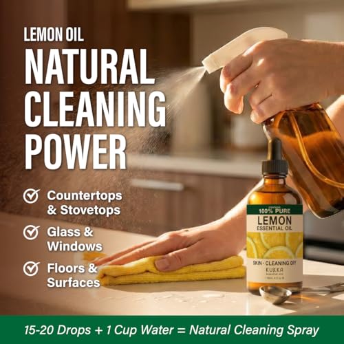 Image of 100% Pure Lemon Oil - 4 Fl Oz Lemon Essential Oil for Hair, Skin, Diffuser, Aromatherapy & DIY Soap Making Scent