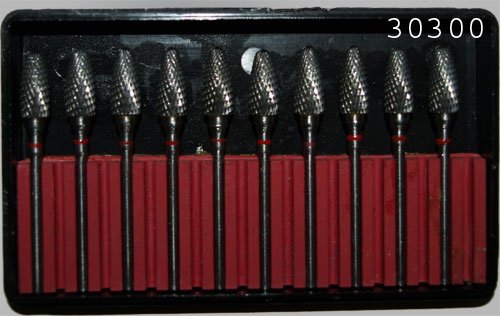 Juego de 10 – Fresa de metal duro (Model: 30300 para plástico, metales y cerámica