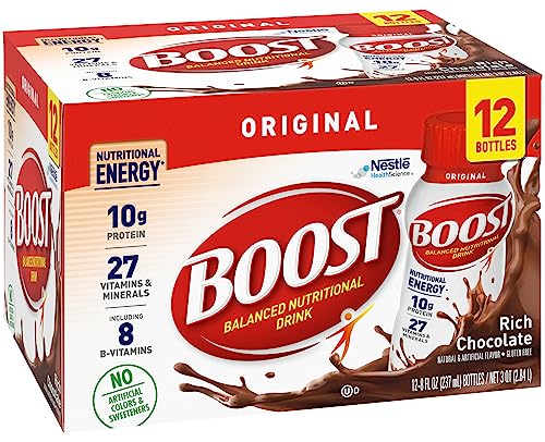 BOOST Original Balanced Nutritional Drink, Rich Chocolate, 8 Ounce Bottle (Pack of 12)