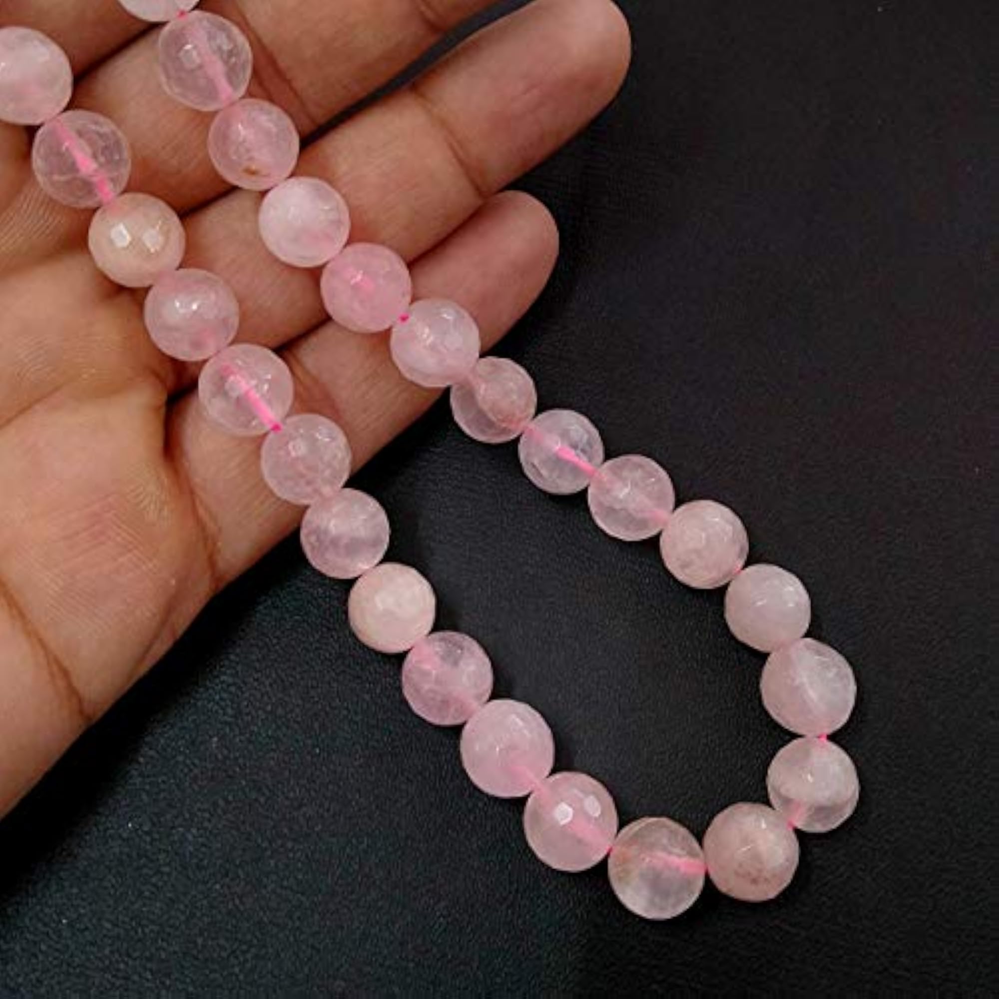 Rose Quartz 10mm Faceted Loose Stone Beads