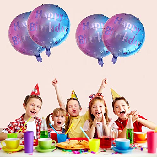 Image of AMFIN (Pack of 7) Theme Birthday Balloons /Happy Birthday foil Balloon /Birthday Foil Balloon /Blue Foil Balloons /Party Supplies Foil Birthday Balloons