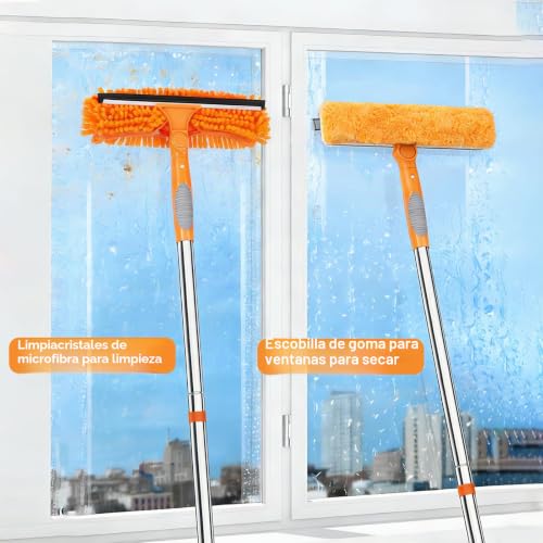 Limpiacristales extensible de 400 cm ideal para ventanas de casa y coche 5