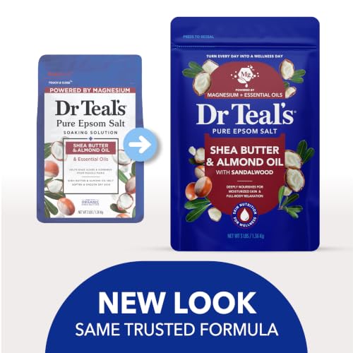 Dr Teal's Epsom Salt Magnesium Soak, Shea Butter & Almond, 3 lbs (Pack of 4) - image 3