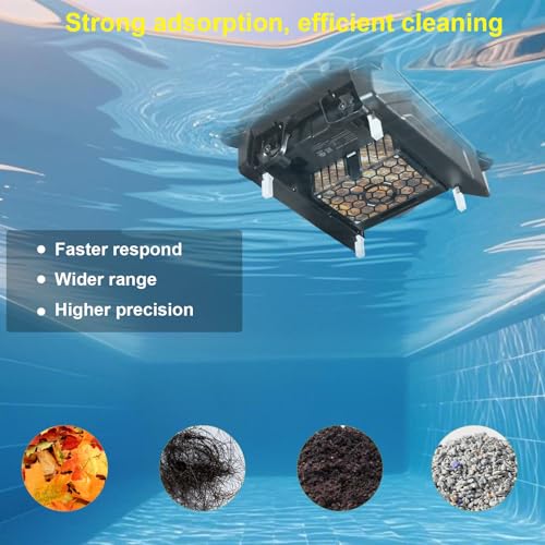 Uoark Solar Powered Robotic Pool Skimmer, Automatic Pool Surface Cleaner Robot with 24/7 Continuous Cleaning, App Control, Dual Charging, Ideal for Above Ground & In-Ground Pools (Black)