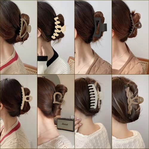 Hair Claw Clips for Thick Hair, 8pcs Hair Clips for Women and Girls Use, Strong Large Hold Hair Claw Nonslip Hair Clamps for Hair Decoration - Image 3