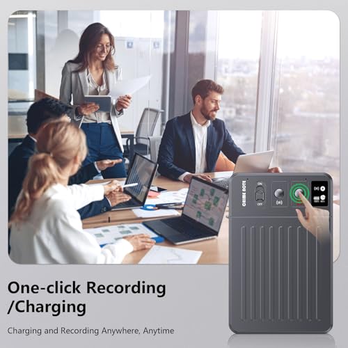 Image of AI Voice Recorder, Voice Recorder with No Fee for Transcribe & Summarize, Empowered by ChatGPT, APP Control, Support 107 Languages, 64GB Memory, Digital Voice Recorder for Meetings, Calls, Dark Grey