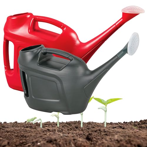 6L Slimline Watering Cans Red/Green Plastic Watering Can With Rose Head Garden Plants Indoor &...