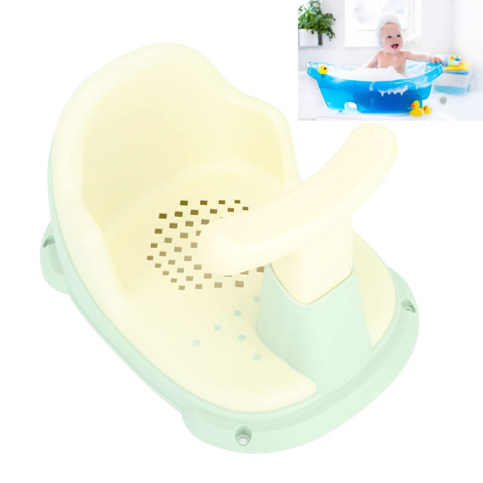 Seggiolino da Bagnetto per Bambini, Seggiolino da Bagno per Bambini Antiscivolo con 4 Ventose Sicure, Seggiolino da Bagno per Bambini con Supporto per la Schiena, Seggiolino da