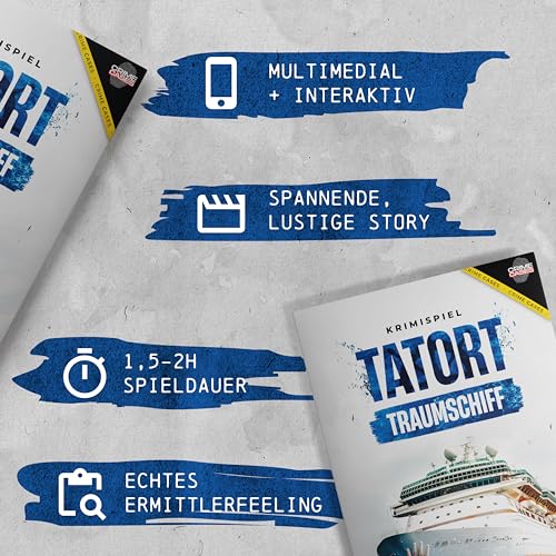 Stadtkrimis Exit Escape Stadtführung CRIMECASES Krimispiel für Erwachsene: Tatort Traumschiff I Mordfall lösen Spiel für 1-6 Personen ab 14 Jahren I Detektiv Spiel für Zuhause | Cold Case Rätselspiel I Krimi Escape Games