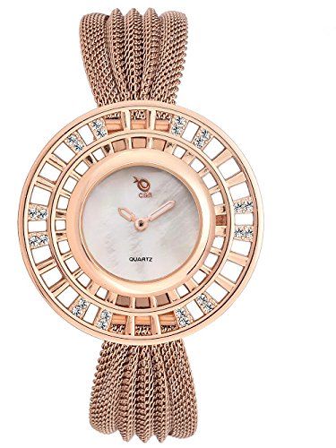 Exotica Fashions Chappin and Nellson Analogue White Dial and Golden Steel Leather Band Water Resistance RG Case Womens Watch (B01LCUJL5Q) Amazon Price History, Amazon Price Tracker