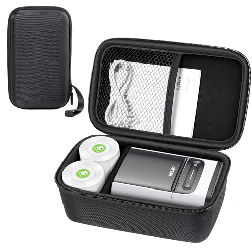 Genuine Case Compatible with Nelko PM220 Label Maker, Portable Handheld Label Printer, Carrying Storage Bag for Label Maker Tape, USB Cable and Accessories, Case Only, Black, LMC03