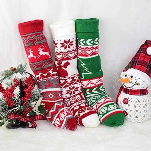 Lvydec-3-Pack-Knit-Christmas-Stocking-25-Inch-Extra-Long-White-and-Burgundy-Wool-Christmas-Stocking-with-Reindeer-and-Snowflake-Pattern-for-Holiday-Home-Decoration Lvydec 3 Pack Knit Christmas Stocking 25 Inch Extra Long White and Burgundy Wool Christmas Stocking with Reindeer and Snowflake Pattern for Holiday Home Decoration