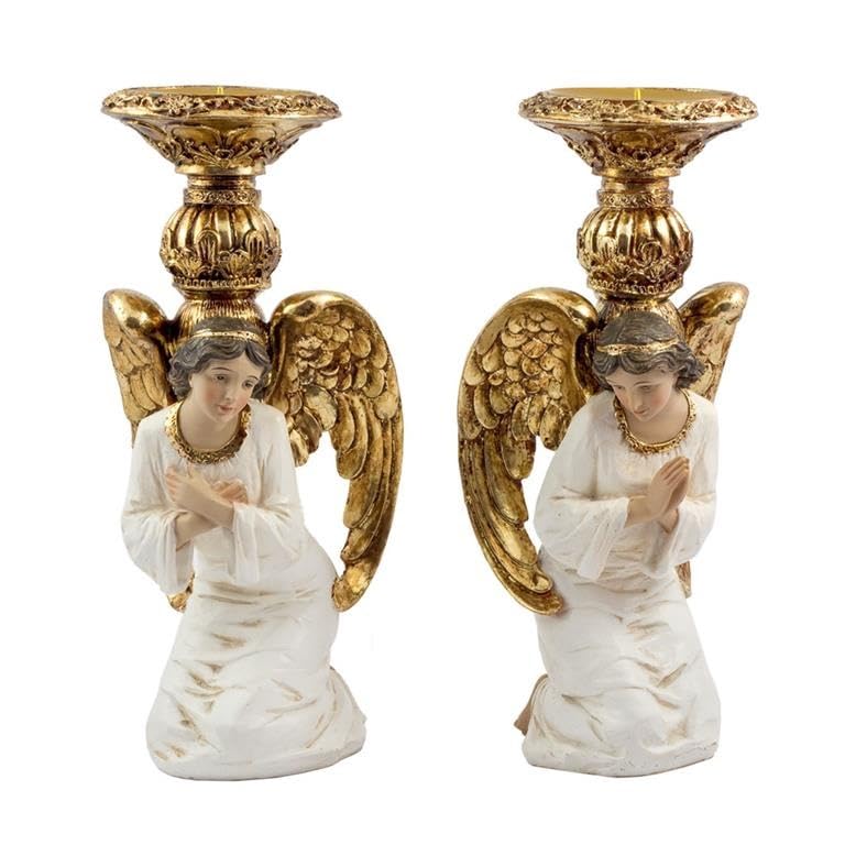 Bougeoirs Anges à Genoux en résine pour illuminer vos soirées chaleureuses