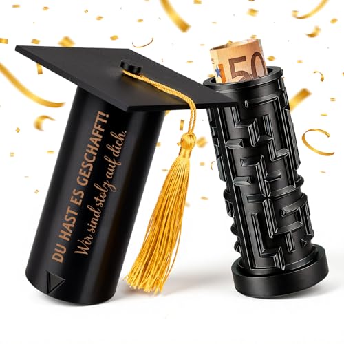 Anruzon Original Bestandene Prüfung Geschenk Kreative Graduierung Hut mit Spruch Wir sind stolz auf Dich - 3D-gedruckte Geschenkbox für ABI Bachelor Master Abschluss Geschenk - Graduation Gift