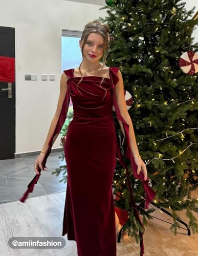 CIDER Maxi Dress for Women Velvet Cowl Neck Ruffle Hem Sleeveless Party Dress Formal Event Middle Waistline2
