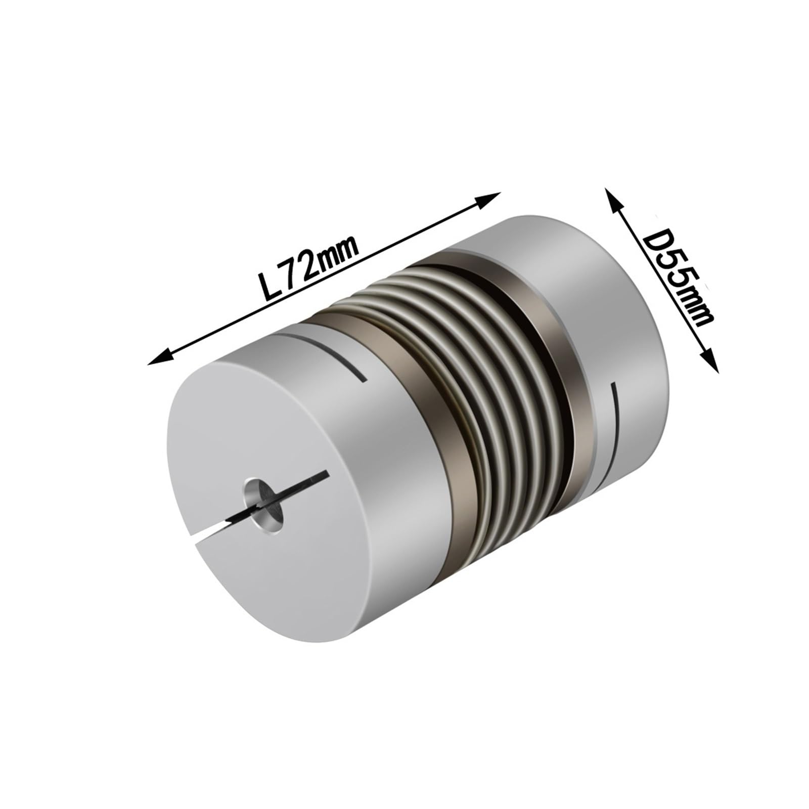 Accouplement ondulé D55L72 14/16/18/20/25/28 mm en alliage d'aluminium CNC, 1 pièce(22X26)