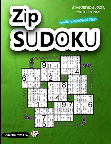 Zip Sudoku with Candidates: Staggered Sudoku with Zip Links