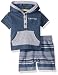 Calvin Klein Baby Boys' 2 Pieces Tee Set-Marled Shorts, Blue, 12M