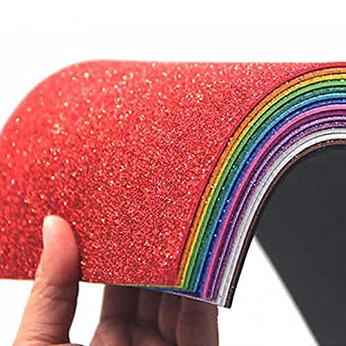JustLatest EVA Glitter Foam Sheets A4 Size (Mix Color, 10 Pcs, 2mm) for Art, Crafts & Decorations