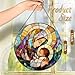 Baby Jesus and The Holy Mother Mary Sun Catcher, 8 Inch Stained Glass Window Hanging, Stained Glass Decor, Christian Home Decor, Christian Gifts for Women, Religious Gifts for Women