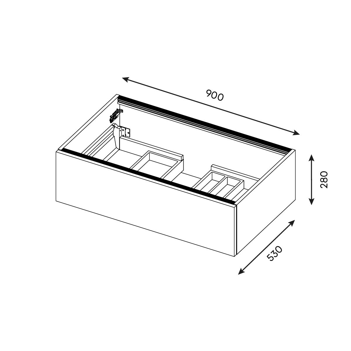 HOMIFAB Meuble de Salle de Bain Suspendu Vasque intégrée 90cm 1 tiroir Vert Olive - Soho
