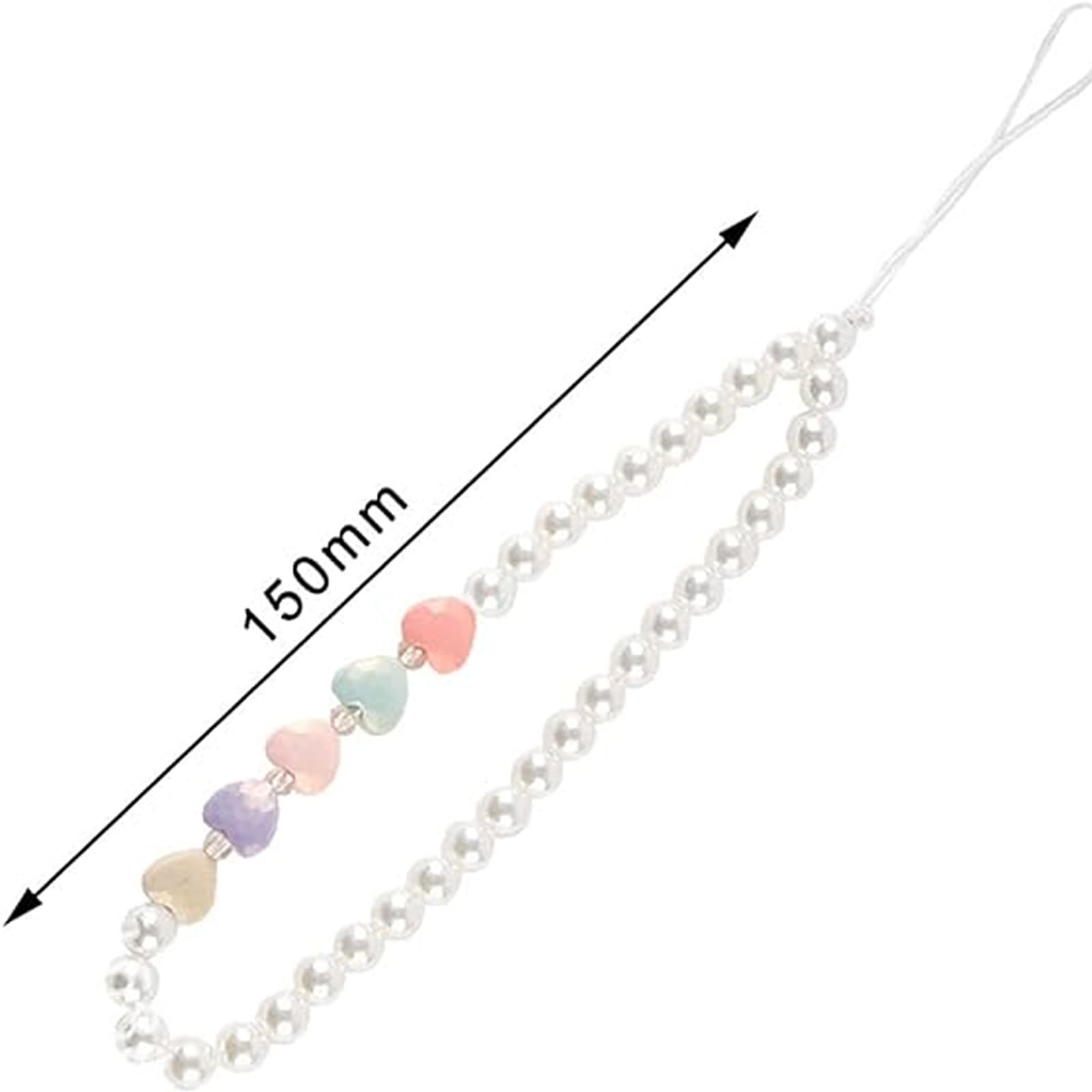 1 pcs Mobile Phone Beaded Lanyard Charm Pearl Wrist Strap Pendant for Women Girls, Picture color, 15*1cm - Image 3
