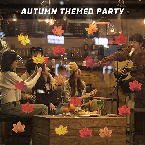 150 pezzi di foglie d'acero artificiali autunnali