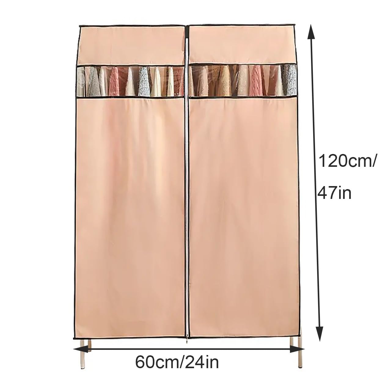 Copriabiti da Armadio, Custodia Abiti con Cerniera, Custodie per Cappotti, Completini e Guardaroba(60 * 120cm/24 * 47in)