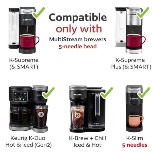 Image of 2 Stainless Steel Reusable K Cups for Keurig K Supreme, K Supreme Plus, K Slim, K-Brew Chill, K-Duo Hot & Iced with MultiStream Technology - 2 Refillable Kcups Coffee Filters for Keurig Coffee Makers