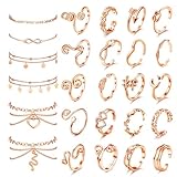 ORAZIO Toe Rings and Ankle Bracelets for Women Rose Gold Plated Anklet Toe Rings Cute Layered Anklets Open Tail Ring Adjustable Beach Foot Jewelry for Summer, Rose Gold