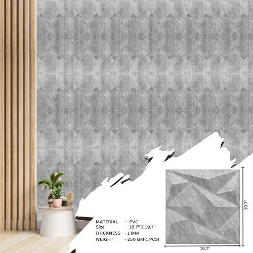 Image of Kayra Decor PVC Panel for Wall Artisian Design White Marble Color 19.7 inch x 19.7 inch (Pack of 40) - Covers 107.80 Sq. Ft.