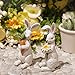 Newman House Studio Easter-Decorations Bunny-Decor Spring-Figurines Table-Centerpiece - 2PC Spring Decorations Resin Rabbits with Carrot and Flower Tabletop Ornaments for Home Farmhouse 4.5H inch