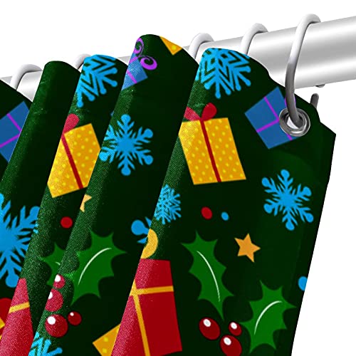 Rideau de douche imperméable vert 183x183 cm pour Noël - 6