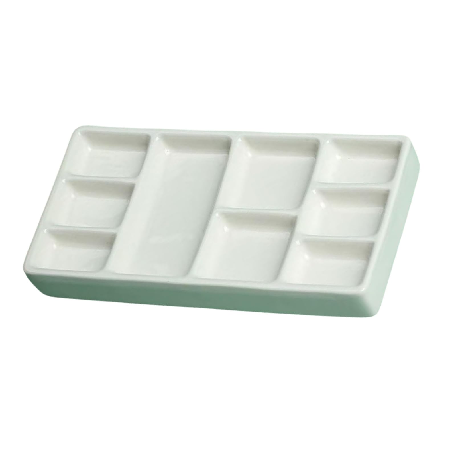 Buxuaaaa 9 Wells Palette Ceramic Paint Palette Paint Mixing Tray Portable Mixing for Acrylics Oil Watercolor Craft Maker