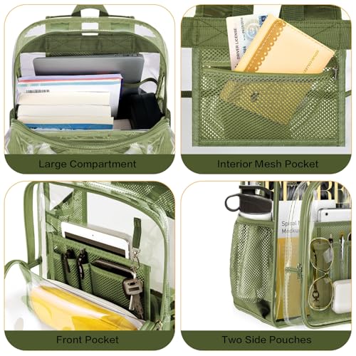Image of PAMANO Clear Backpack Transparent Heavy Duty School PVC Bookbag See Through Bag Boys and Girls for College Work Travel Security