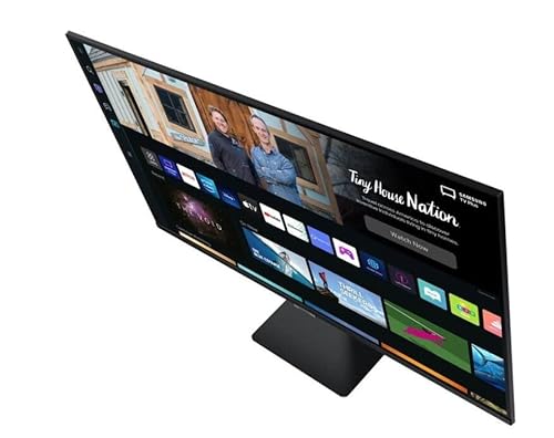 Samsung M5 Smart Monitor S32BM501EU, 32 Zoll, VA-Panel, Bildschirm mit Lautsprechern, Full HD-Auflösung, Bildwiederholrate 60 Hz, 3-seitig fast rahmenloses Design, Smart TV Apps mit Fernbedienung, Weiß