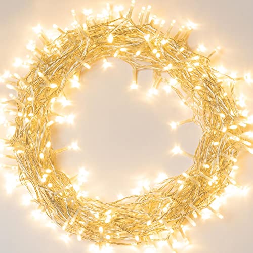 koopower 35ft String Lights 100 LED (Timer, IP65 Waterproof, 8 Modes) Battery Operated Lights for Indoor & Outdoor Use (Party, Wedding, Garden, Festival), Warm White Lights