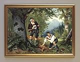  Danger in Verzug Image de chasse fac-similé après lithographie Flinte Wilderer A2 LW 005