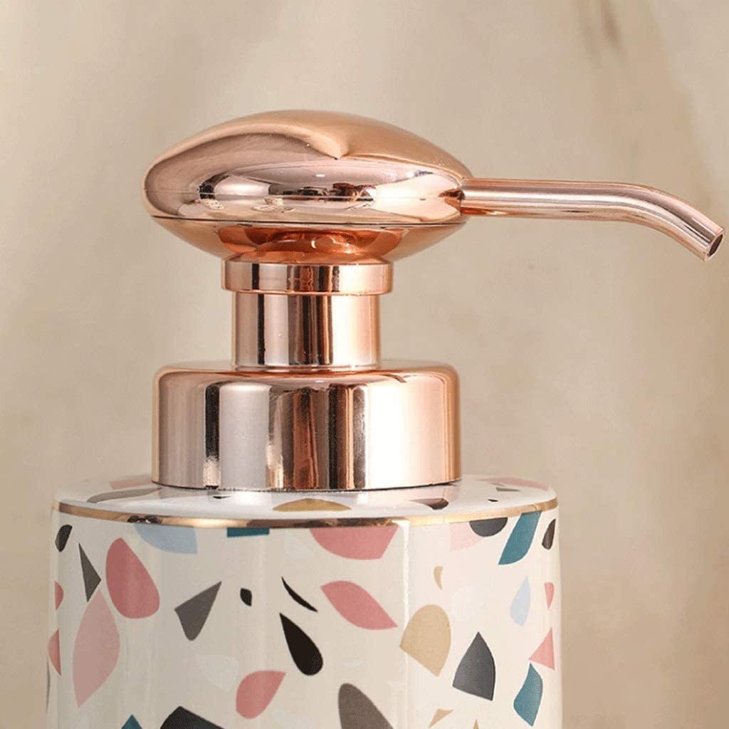 Badezimmer Set Seifenspender Mit Keramikapplikation, 4-teiliges Badezimmer-Set Seifenpumpe, Seifenschale, 18,6 Oz Lotion-Pumpflasche Dekoration Organizer