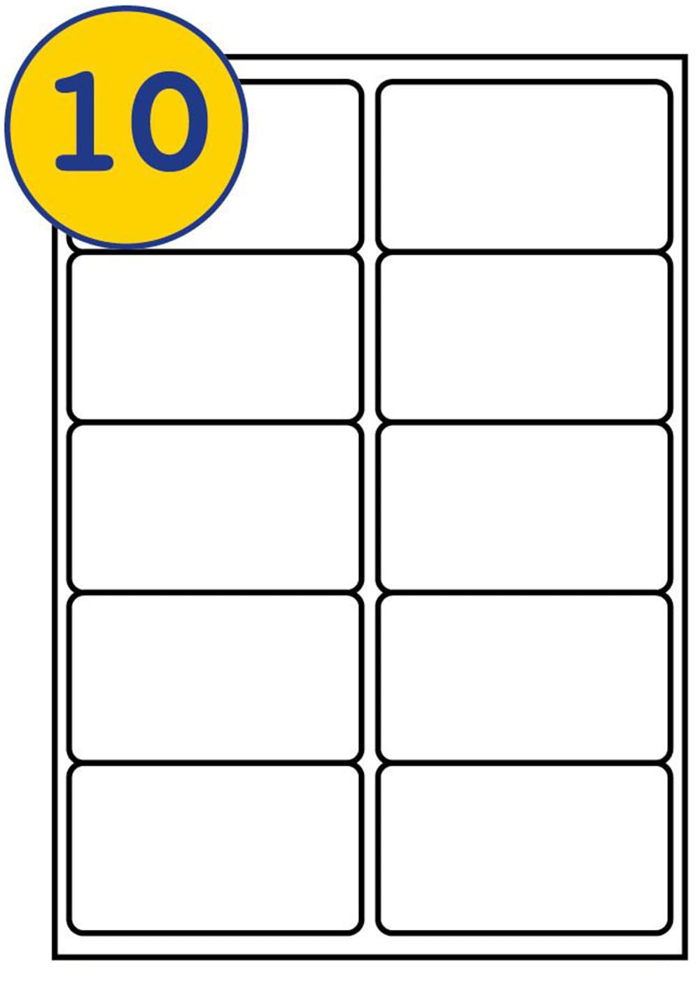 LABELS4U 500 Sheets A4, 10 Labels per Sheet, Size 99.1 x 57mm (5000 Labels)