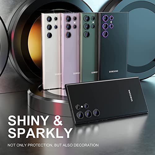 Image of Camera Lens Protector Ring Compatible with Samsung Galaxy S23 Ultra | Tempered Glass + Aluminum Alloy Ring | Full Coverage Lens Guard | Scratch Proof | HD Clear | Case Friendly | Lavender