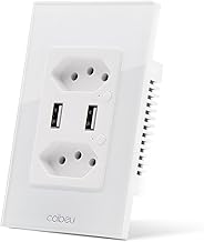 Tomada inteligente WiFi, Smart Plug Sem Fio Doméstica Multifuncional, Controle Remoto de Eletrodomésticos Por Telefones Celulares, Interruptor Cronometrado, Controle Por Voz, 2 portas USB (Branco)