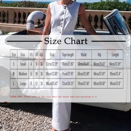 Women's Cotton Linen 2 Piece Outfits Elegant Sleeveless Blazer Vest & Midi Pencil Skirt Business Work Dress Sets3