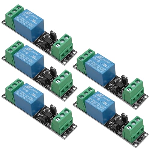Hoembpn 5pcs 3V Module de Relais Temporisé 1 Canal D'isolation Optocoupleur Carte de Commutation D’alimentation(Déclencheur Haut Niveau) DC 3-3.3V pour IoT...