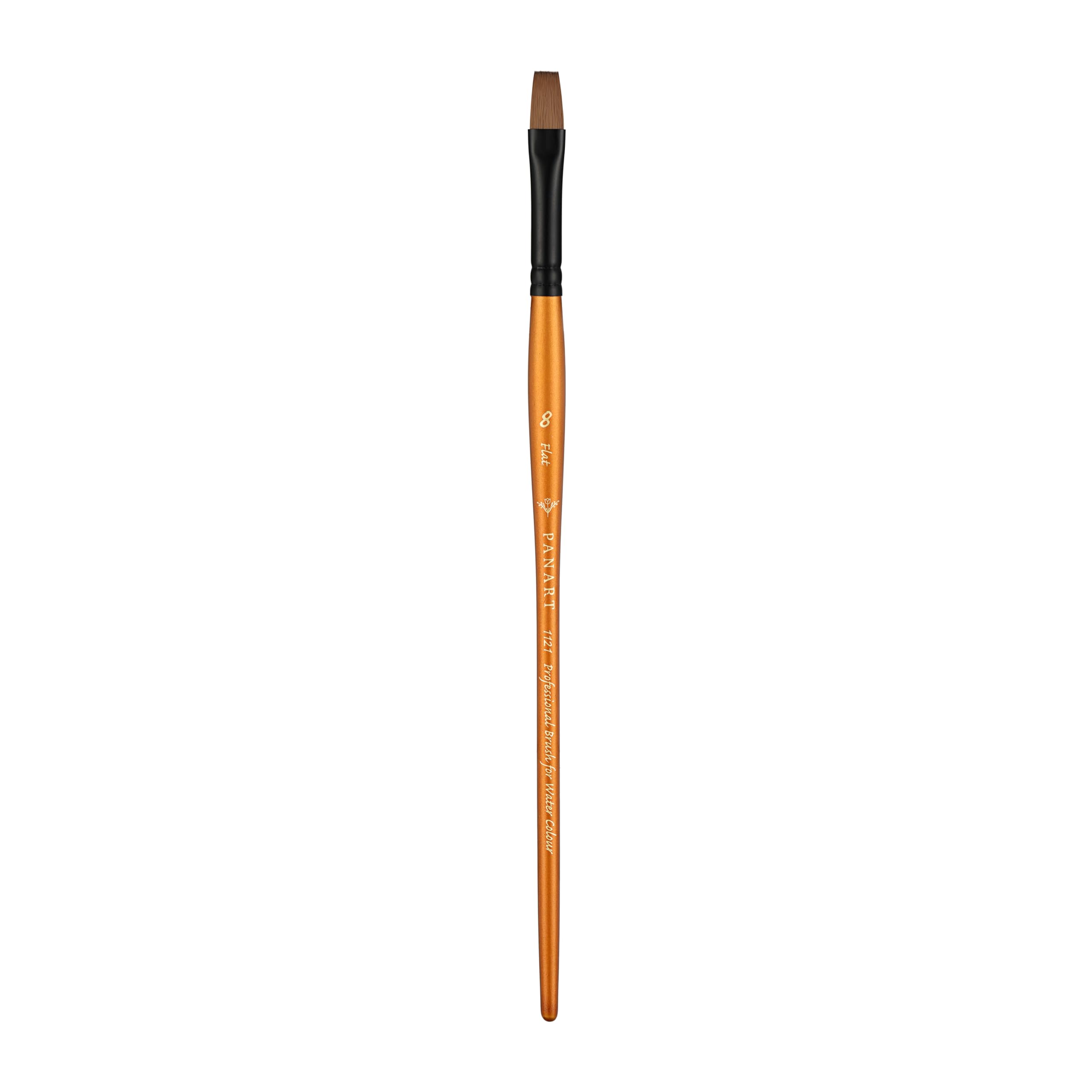 Pan Art Synthetic Sable Flat No. 08 – Detail & Wash Brush for Watercolour & Gouache – Professional Artist Quality Paintbrush for Fine Art, Craft & Illustration – 1 Unit