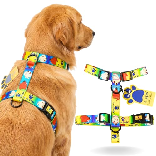 Image of A+a Pets' H-Harness for Dogs, Cats | Soft Premium Waterproof (Playtime, L)